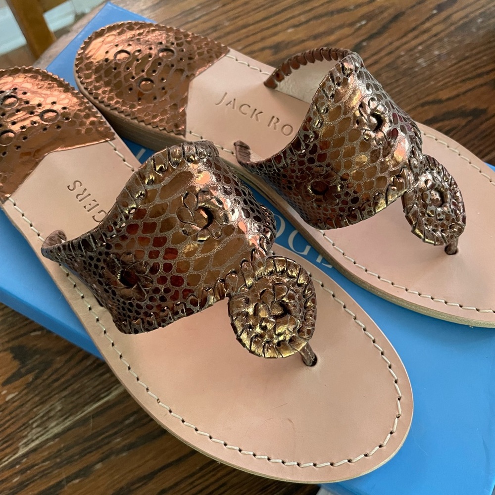 NWWT Jack Rogers Snake Embossed Sandals